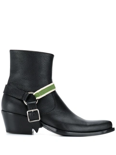 Shop Calvin Klein 205w39nyc Buckle Detail Boots In Black