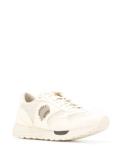 Shop Visvim Lace-up Sneakers In Ivory