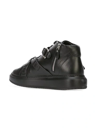 Shop Moschino Harness Strap Hi-top Sneakers In Black