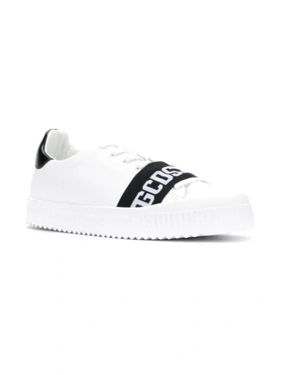 Shop Gcds Logo Laced-up Sneakers In White