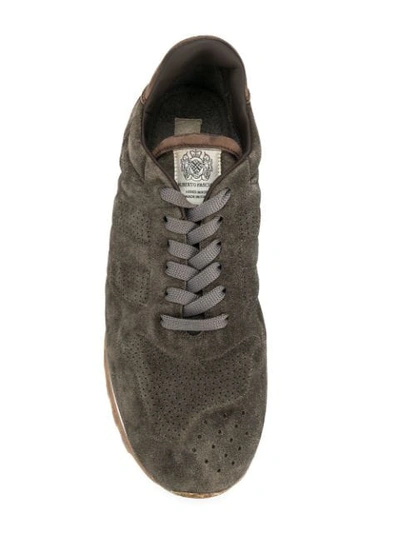 Shop Alberto Fasciani Perforated Lace-up Sneakers In Brown