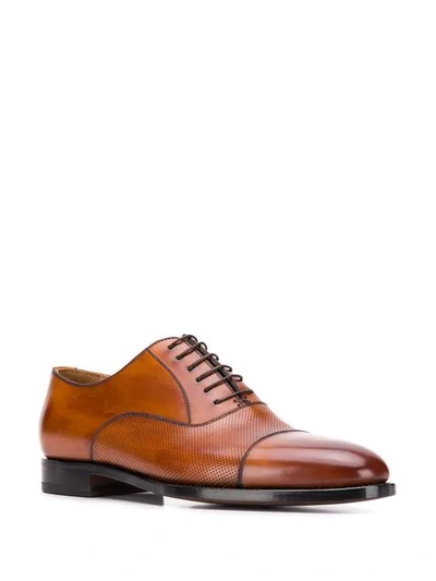 Shop Kiton Classic Oxford Shoes In Brown