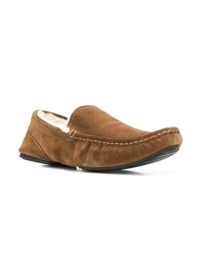 Shop Hugo Boss Suede Loafers In Brown