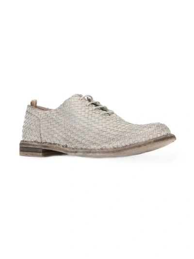 Shop Officine Creative Woven Oxford Shoes - Grey