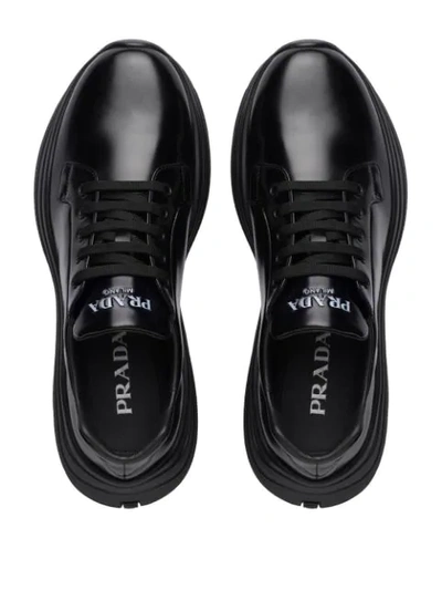 PRADA CHUNKY LACE-UP SNEAKERS - 黑色