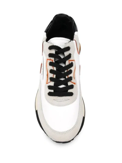 GHOUD PANELLED LACE-UP SNEAKERS - 白色