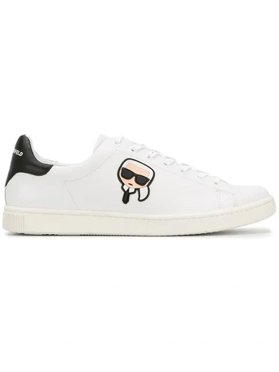 Shop Karl Lagerfeld Kourt Karl Ikonik Sneakers In White