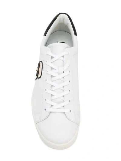 Shop Karl Lagerfeld Kourt Karl Ikonik Sneakers In White
