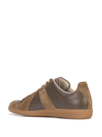 Shop Maison Margiela Panelled Sneakers In Brown