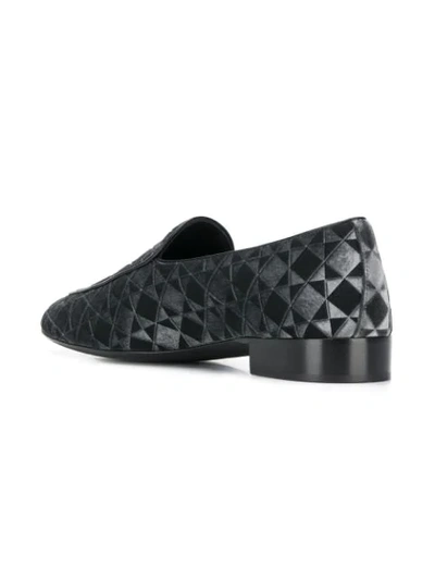 Shop Giuseppe Zanotti Geometric Print Loafers In Grey