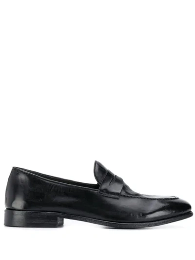 Shop Alberto Fasciani Vulcano Penny Loafers In Black