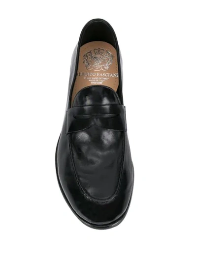 Shop Alberto Fasciani Vulcano Penny Loafers In Black