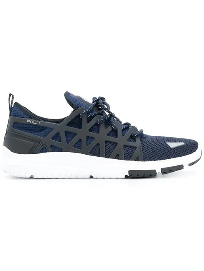 Shop Polo Ralph Lauren Train 200 Sneakers In Blue