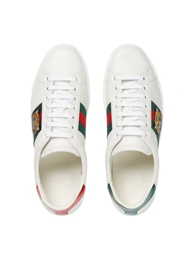 gidsel vej Bedstefar Gucci Ace Embroidered Tiger Sneakers In White | ModeSens