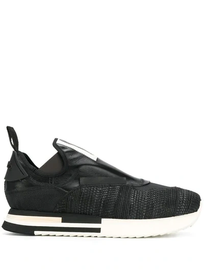 Shop Artselab Textured Sneakers In Black