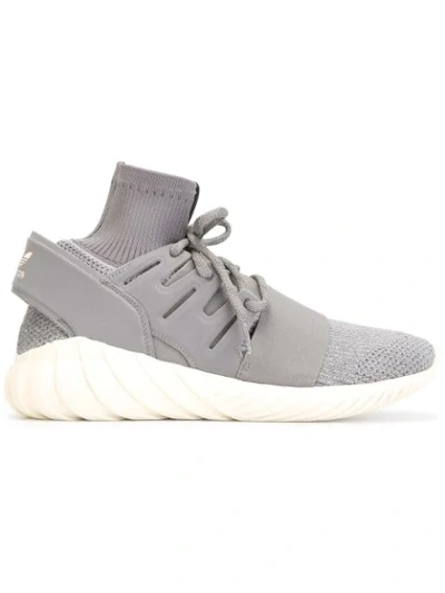 Shop Adidas Originals Tubular Doom Primeknit Sneakers In Grey