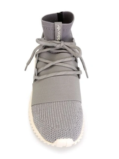 Shop Adidas Originals Tubular Doom Primeknit Sneakers In Grey
