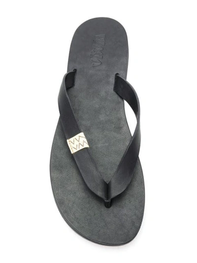 Shop Visvim Hana Flip Flops In Black