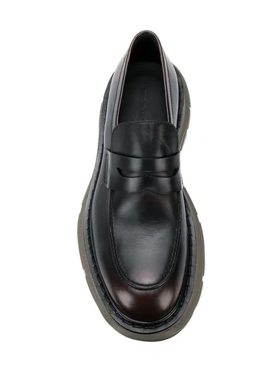 Shop Alexander Mcqueen Chunky Sole Penny Loafers In Brown