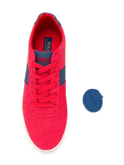 Shop Polo Ralph Lauren Low Top Sneakers In Red