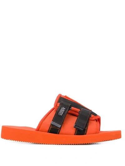 Shop Palm Angels Padded Panelled Slides In Orange