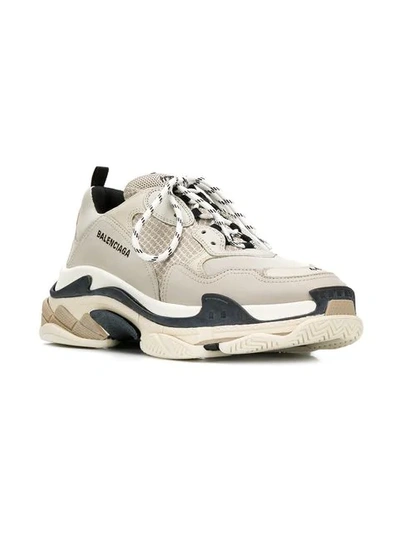 Shop Balenciaga Triple S Sneakers In Neutrals