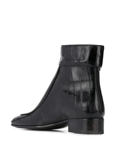 Shop Saint Laurent Miles Eel Skin Boots In Black