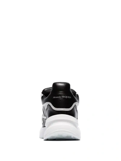 Shop Alexander Mcqueen Black Contrast Trim Chunky Leather Low-top Sneakers