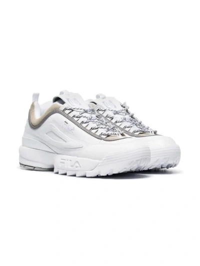 Shop Liam Hodges Fila Disruptor Leather Trainers - White