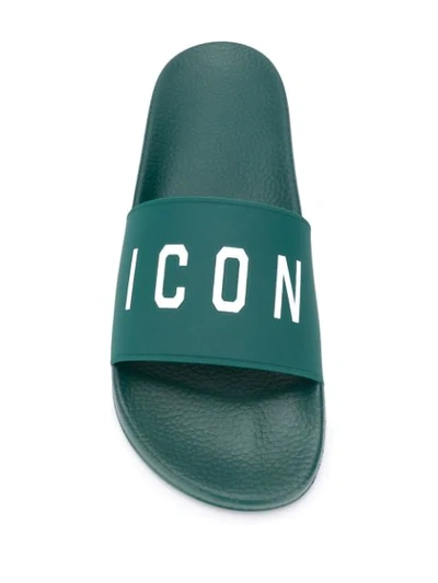 Shop Dsquared2 Icon Sliders In Green