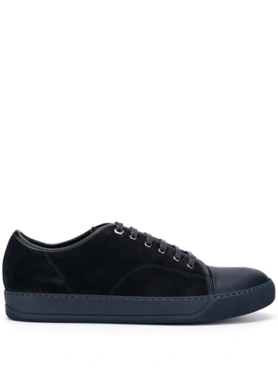 Shop Lanvin Lace-up Trainers In Blue