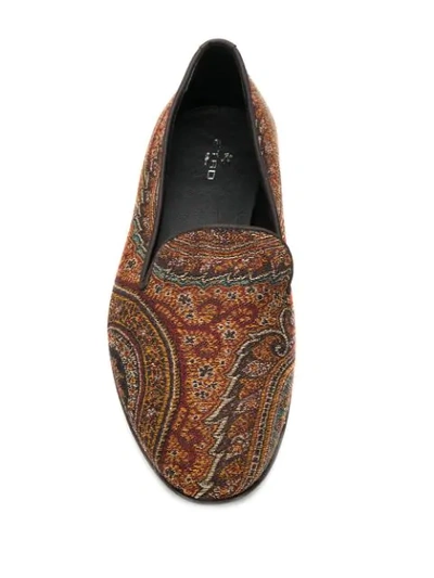 Shop Etro Paisley Loafers In Brown