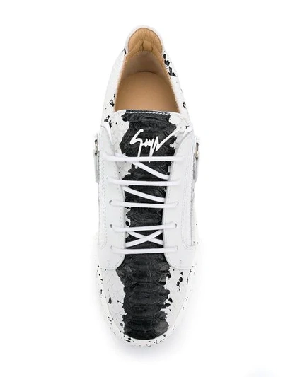 Shop Giuseppe Zanotti Design Double Sketch Sneakers - White