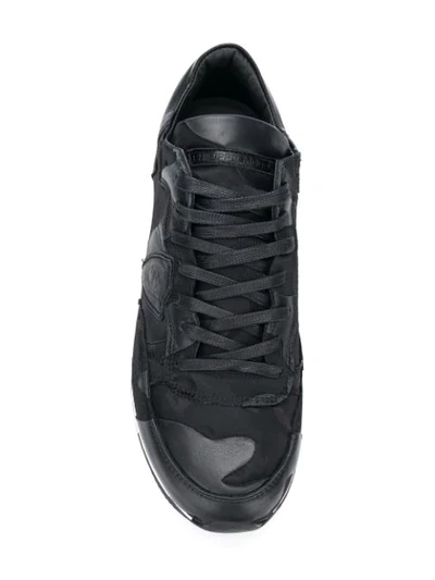 Shop Philippe Model Tropez Camouflage Sneakers - Black