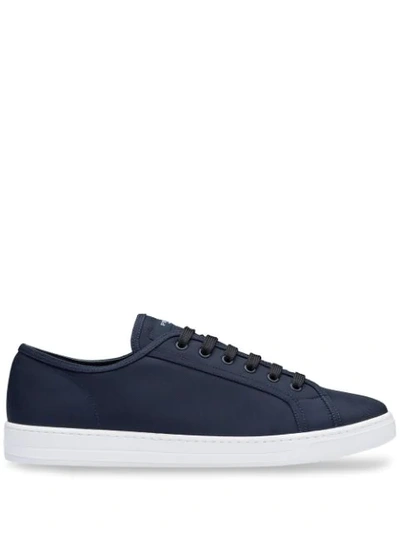 Shop Prada Nylon Sneakers In Blue