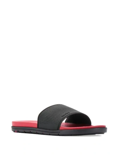 Shop Lloyd Embossed Pool Slides In Black