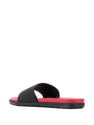 Shop Lloyd Embossed Pool Slides In Black