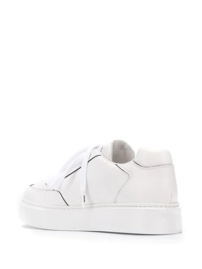 Shop Prada Logo Low-top Sneakers - White