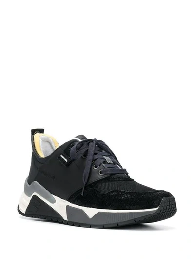 Shop Diesel Logo Low-top Sneakers In Black