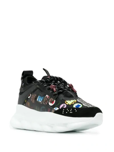 Shop Versace Chain Reaction Sneakers In Black