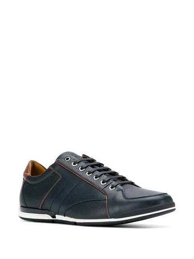 Shop Hugo Boss Contrast Piped Trim Sneakers In Blue