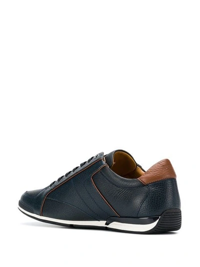Shop Hugo Boss Contrast Piped Trim Sneakers In Blue