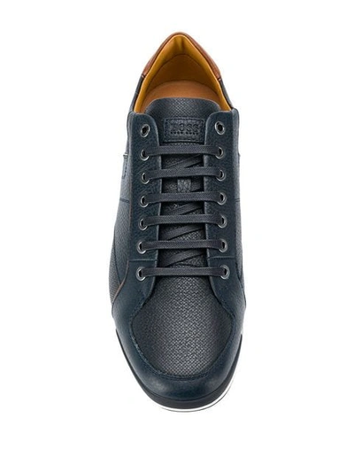 Shop Hugo Boss Contrast Piped Trim Sneakers In Blue