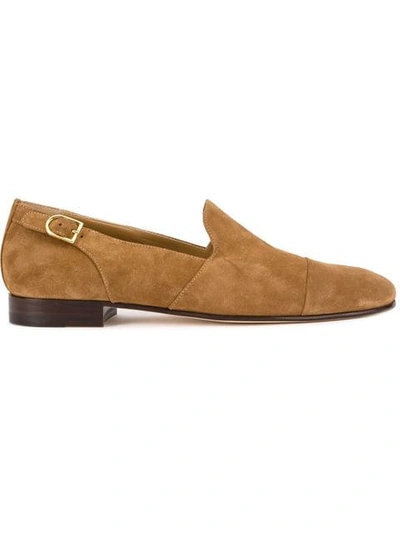 Shop Edhen Milano Side Buckle Loafers In Albtsoftss90 Cognac