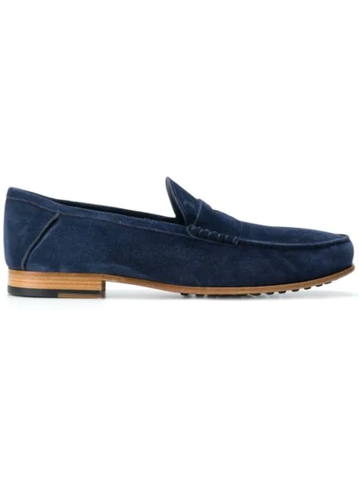 Shop Tod's Classic Style Loafers In Blue