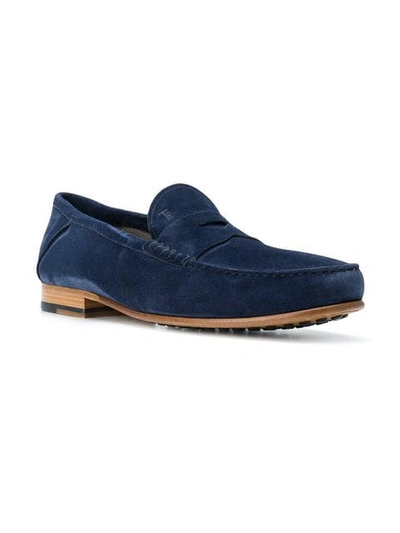 Shop Tod's Classic Style Loafers In Blue