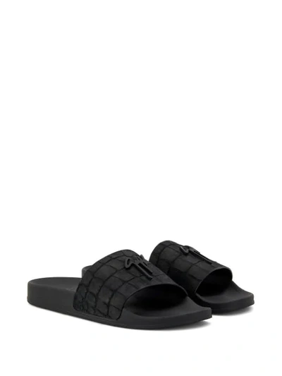 Shop Giuseppe Zanotti Brett Slides In Black