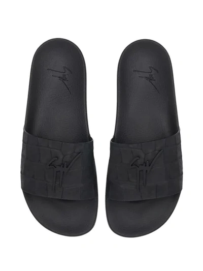 Shop Giuseppe Zanotti Brett Slides In Black