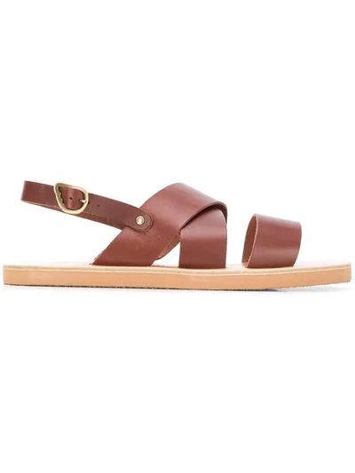 Shop Ancient Greek Sandals Mirtos Sandals In Brown