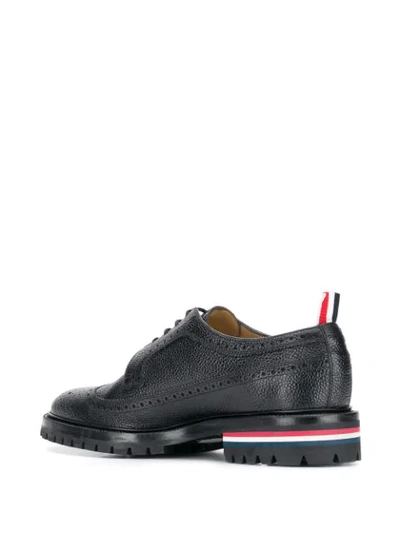 Shop Thom Browne Tri-stripe Heel Brogues In Black